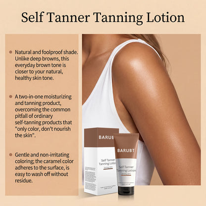 1~2h Instant Self Tanner Sunless Tanning Lotion Dark Brown Tinted Body Gel Caramel Color Self Tan Moisturizing Skin Bronzer