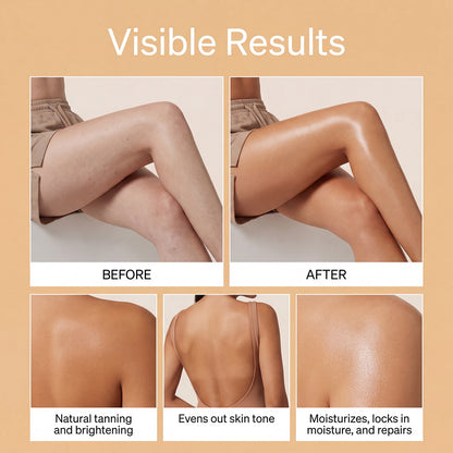 1~2h Instant Self Tanner Sunless Tanning Lotion Dark Brown Tinted Body Gel Caramel Color Self Tan Moisturizing Skin Bronzer
